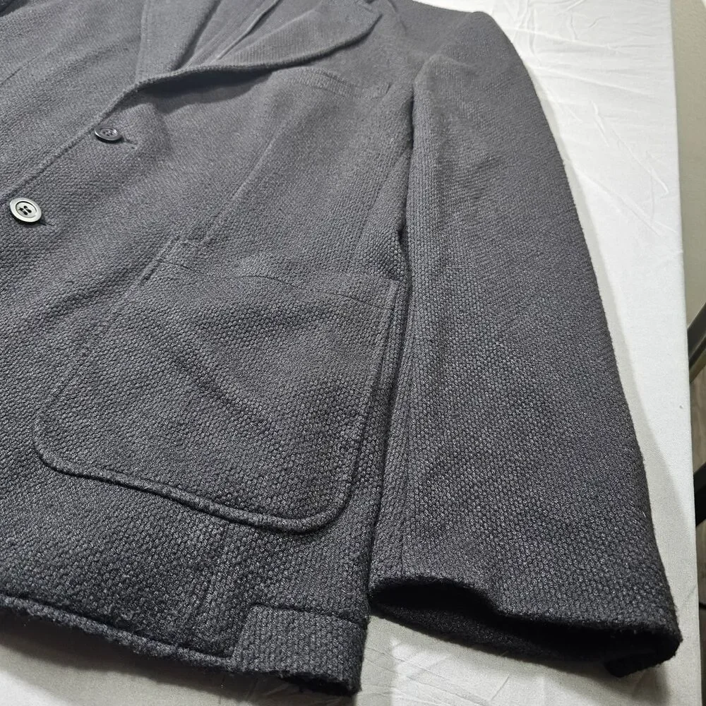 Lucky Brand Blazer Mens Black Knit 2 Button Casual Slim Fit 44R